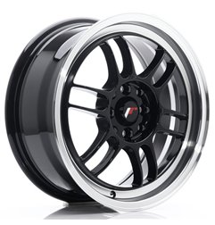 JR Wheels JR7 16x7 ET38 4x100/114 Gloss Black w/Machined Lip