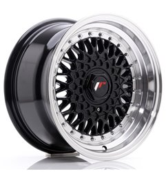JR Wheels JR9 15x8 ET20 4x100/108 Gloss Black w/Machined Lip