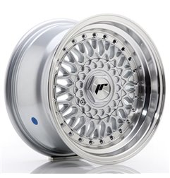 JR Wheels JR9 15x8 ET20 4x100/108 Silver w/Machined Lip+Silver Rivets
