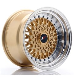 JR Wheels JR9 15x9 ET10 4x100/108 Gold w/Machined Lip