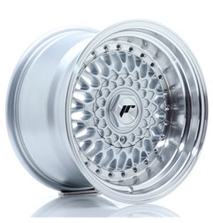 JR Wheels JR9 15x9 ET10 4x100/108 Silver w/Machined Lip+Silver Rivets