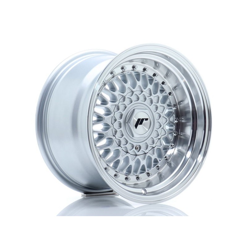JR Wheels JR9 15x9 ET10 4x100/108 Silver w/Machined Lip+Silver Rivets JR Wheels JR9 15x9 ET10 4x100/108 Silver w/Machined Lip+Silver Rivets