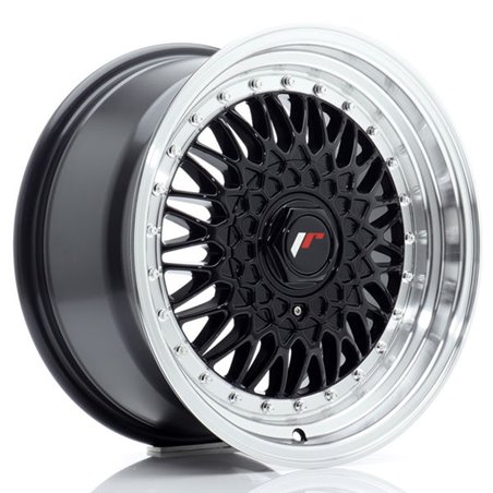 JR Wheels JR9 16x8 ET25 BLANK Gloss Black w/Machined Lip