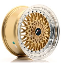 JR Wheels JR9 16x8 ET25 BLANK Gold w/Machined Lip