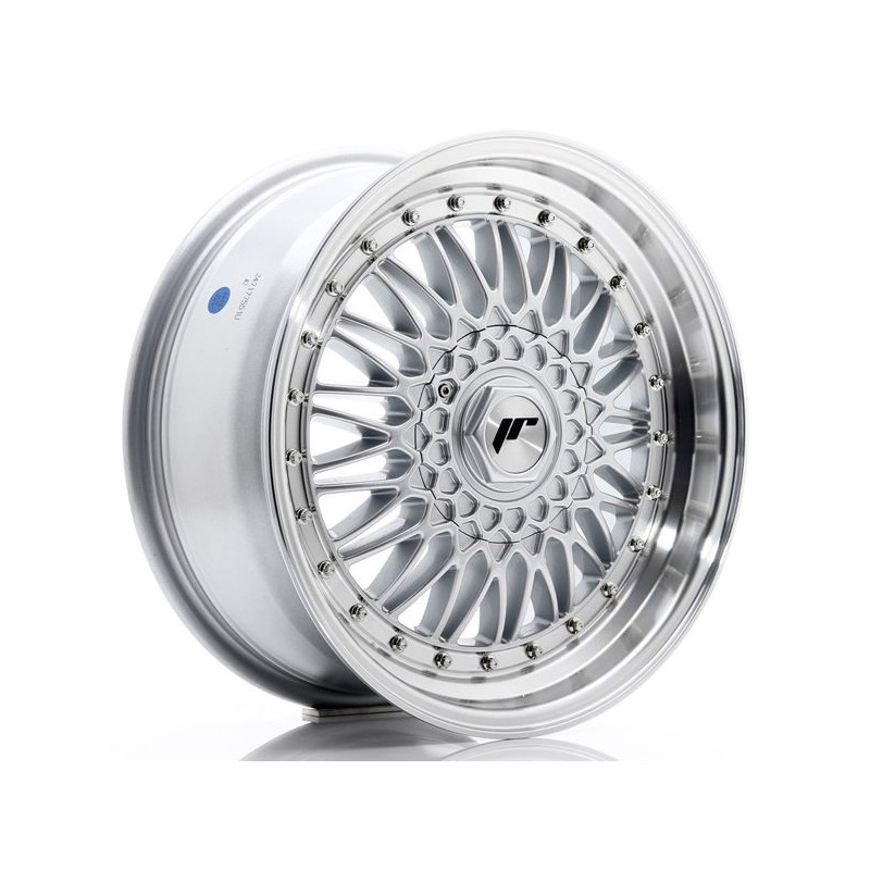 JR Wheels JR9 17x7,5 ET20-35 BLANK Silver w/Machined Lip+Silver Rivets