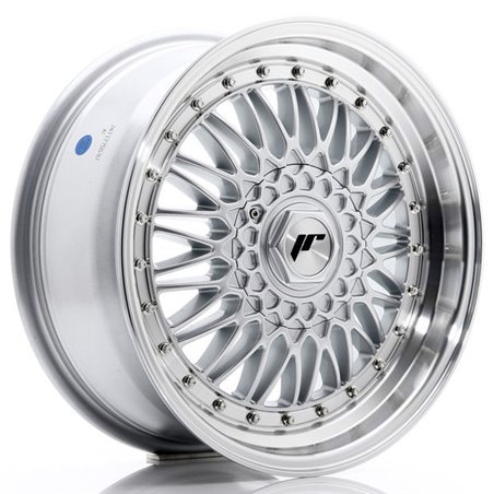 JR Wheels JR9 17x7,5 ET20-35 BLANK Silver w/Machined Lip+Silver Rivets