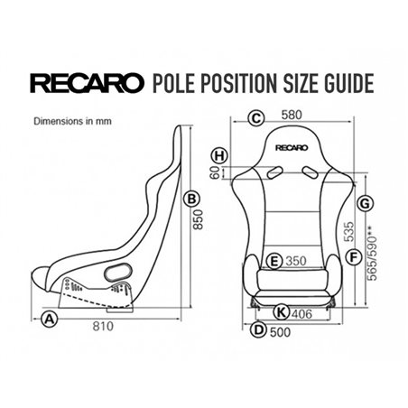 ASIENTO RECARO (TUV) POLE POSITION - VELOUR NEGRO