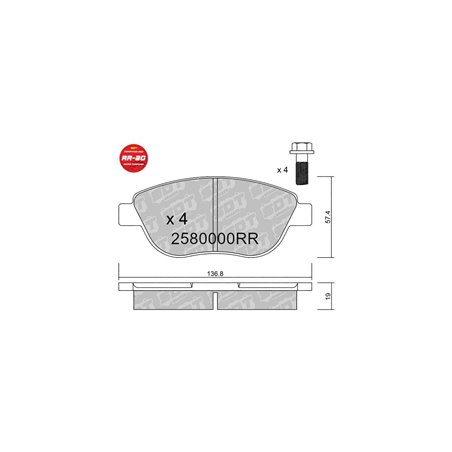 Pastillas SDT RR80 FIAT DOBLO  CARGO-COMBI-PANORAMA (2005-10) 1.8i  