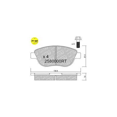 Pastillas SDT RT66 CITROEN C4 (2004-10) 1.4 16V /Coupe (Esp) (disc 283 x 26 mm)