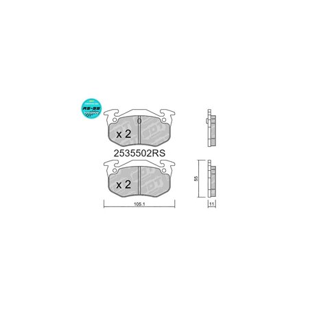 Pastillas traseras Racing RS55 CITROEN SAXO ZX PEUGEOT 106 205 206 306 309 RENAULT R5 GT TURBO R11