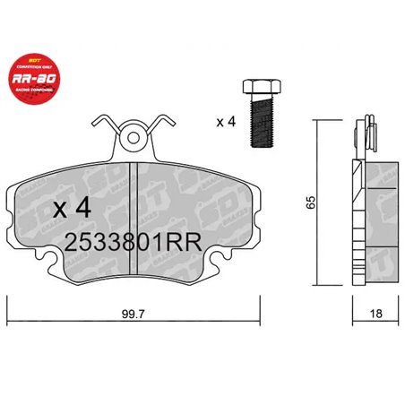 Pastillas SDT RR80 CITROEN BX (1982-94) 1.1