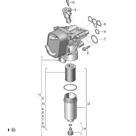 Kit de refrigerador de óleo VAG 1.6 e 2.0 TDI EA288 evo
