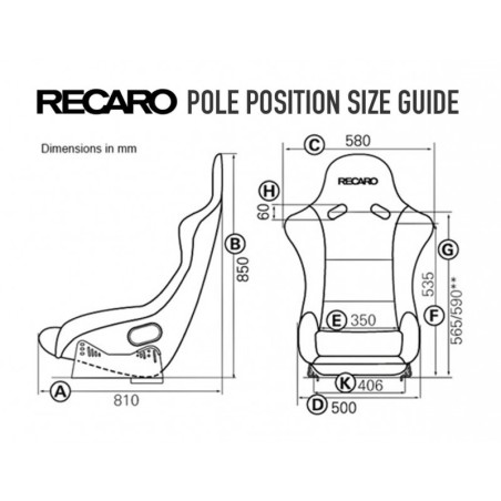 ASIENTO RECARO (FIA) POLE POSITION - VELOUR NEGRO