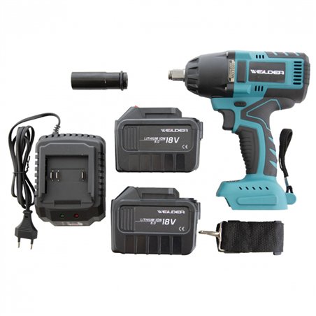 Llave de impacto inalámbrica WEILDER 18V 6Ah — 2 baterías