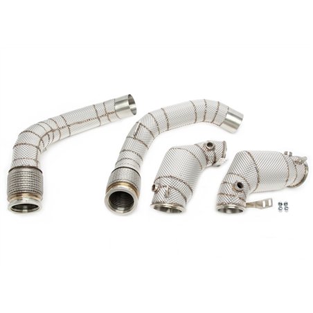 Downpipe con pantalla térmica y catalizador para BMW Serie 5 M5 Tipo F90, Serie 8 M8 Tipo F91/F92/F93 - Código de motor S63M