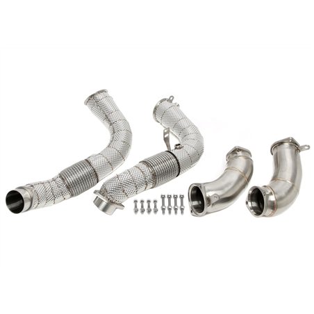 Downpipe sin catalizador y pantalla térmica para BMW X5M (G05), X6M (G06) - modelos con Código de motor S68