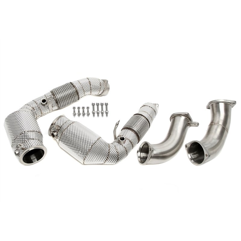 Downpipe con catalizador y pantalla térmica para BMW X5M (G05), X6M (G06) - modelos con Código de motor S68