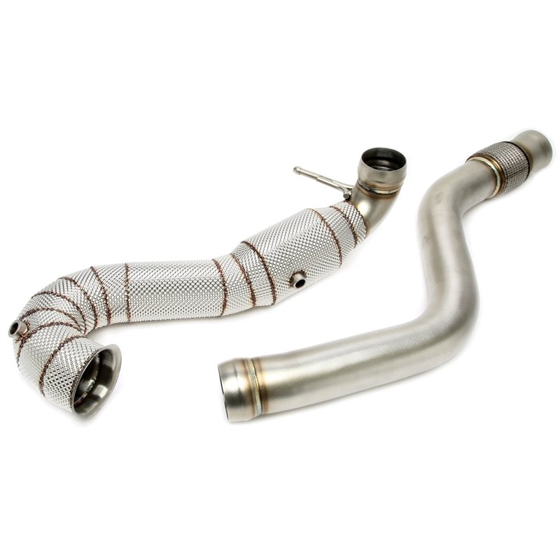 Downpipe con pantalla térmica y catalizador para Mercedes Benz Clase CLA Coupe C117, CLA Shooting Brake X117, C45 AMG - Código d