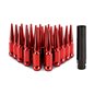 Tuercas de rueda de acero Mishimoto Spiked M14x1.5 - Juego de 24 - Rojo - MMLG-SP1415-24RD