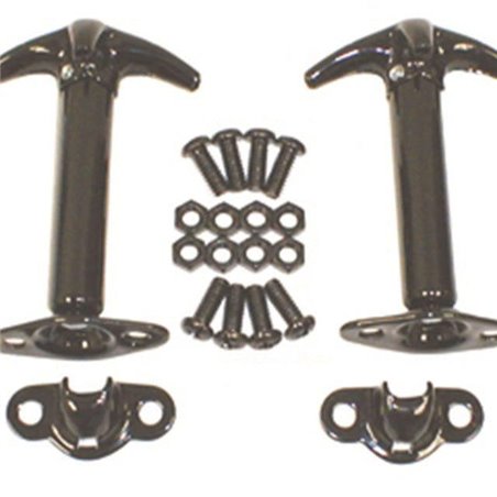 Kit de cierres de capó Rugged Ridge negros Jeep CJ / Wrangler 1941-1995 - 11210.01