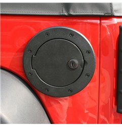 Tapa de depósito con cerradura Rugged Ridge aluminio negro Jeep Wrangler JK 2007-2018 - 11425.06