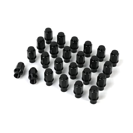 Kit de tuercas de rueda ICON Alloys negras M14x1.5 con vástago especial - 24 tuercas - 89141524B-ET