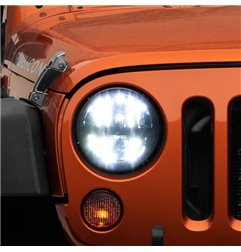 Faros LED Raxiom Axial Series carcasa negra lente transparente Jeep Wrangler TJ/JK 1997-2018 - J108039