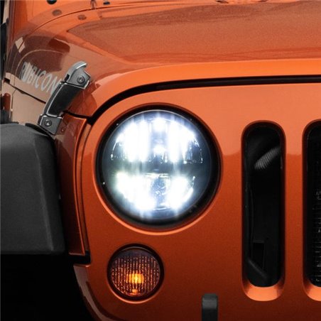 Faros LED Raxiom Axial Series carcasa negra lente transparente Jeep Wrangler TJ/JK 1997-2018 - J108039