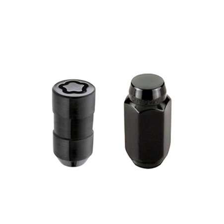 Kit de tuercas McGard 5 tornillos con antirrobo asiento cónico M14x1.5 hexágono 22 mm longitud 1.635" - Negro - 84527