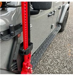 Soporte de gato Hi-Lift en aleta delantera Go Rhino Jeep Wrangler JL/JLU / Gladiator JT 2018-2024 - Negro texturizado - 701011T