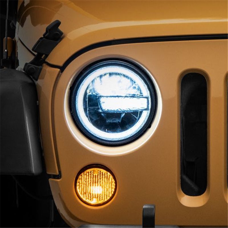 Faros LED 7" con halos Raxiom carcasa negra lente transparente Jeep Wrangler TJ/JK 1997-2018 - J155018 Faros LED 7" con halos Raxiom carcasa negra lente transparente Jeep Wrangler TJ/JK 1997-2018 - J155018
