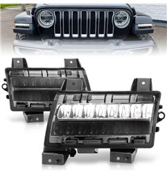 Pilotos laterales LED ANZO carcasa cromada lente ahumada con intermitente secuencial Jeep Wrangler 2018-2021 - 511085