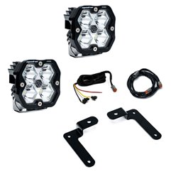 Kit de faros para pilar A Baja Designs Squadron Pro 2.0 UP (largo alcance) Jeep JL/JT 2018-2025 / Gladiator 2020-2025 - Transpar