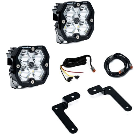 Kit de faros para pilar A Baja Designs Squadron Pro 2.0 UP (largo alcance) Jeep JL/JT 2018-2025 / Gladiator 2020-2025 - Transpar