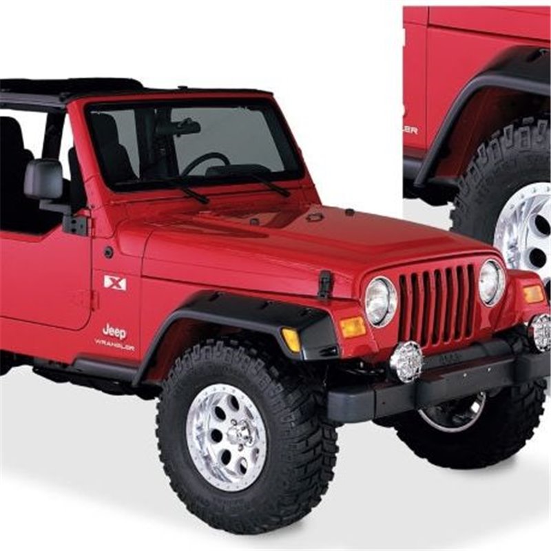 Aletines Bushwacker Max Pocket Style Jeep TJ 1997-2006 - 4 piezas - Negro - 10908-07