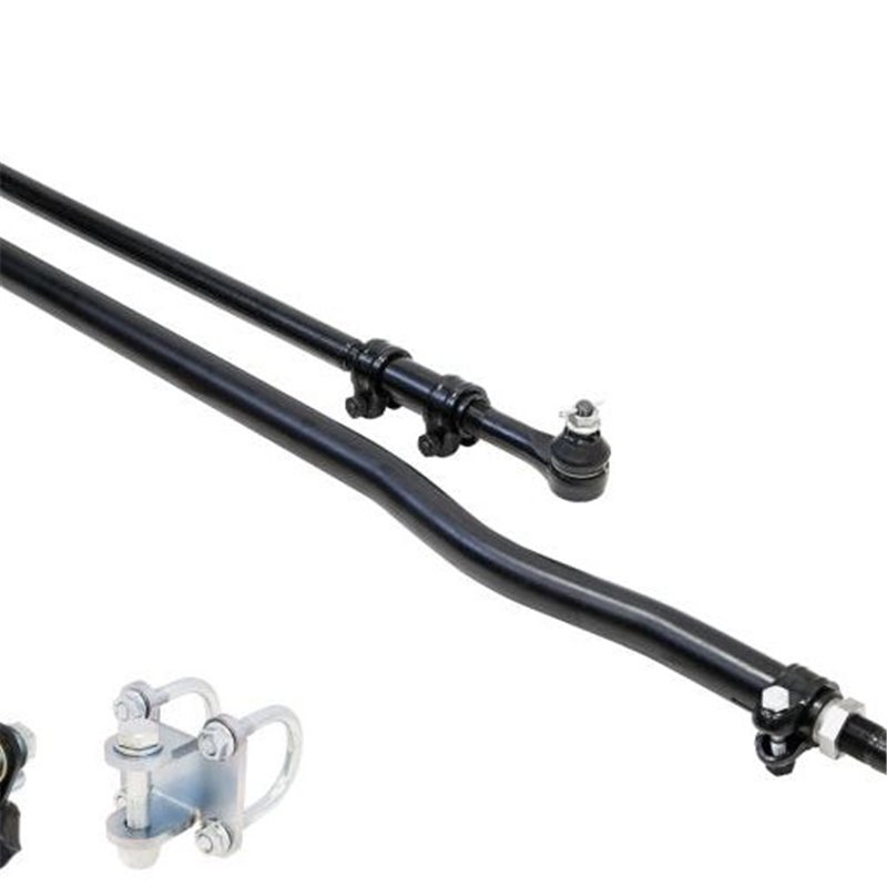 Sistema de dirección RockJock Currectlync barra de mando forjada y barra de acoplamiento 42 mm con soportes de estabilizador Jee Sistema de dirección RockJock Currectlync barra de mando forjada y barra de acoplamiento 42 mm con soportes de estabilizador Jee