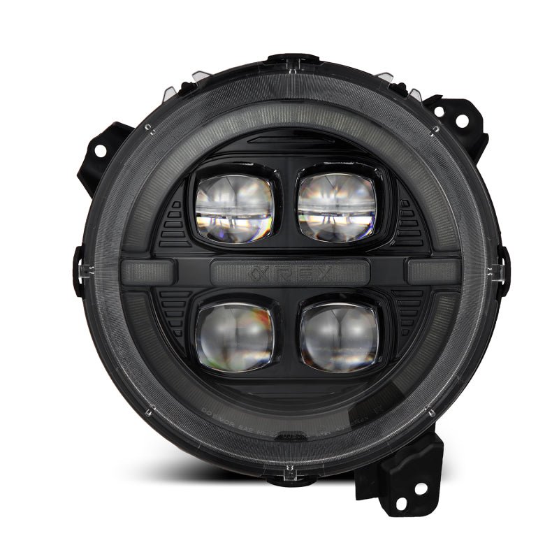Faros LED proyector AlphaRex NOVA Jeep Wrangler JL / Gladiator JT 2018-2023 - Alpha-Black - Activ Light / intermitente secuencia Faros LED proyector AlphaRex NOVA Jeep Wrangler JL / Gladiator JT 2018-2023 - Alpha-Black - Activ Light / intermitente secuencia