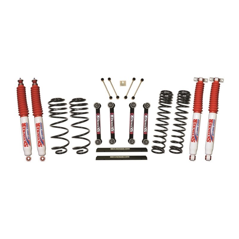 Kit de elevación Skyjacker 4" doble tasa largo recorrido delantero/trasero con amortiguadores Hydro 7000 Jeep TJ/LJ - TJ401BPHLT