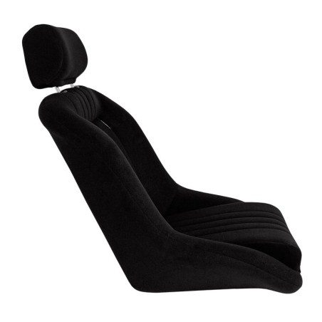 Asiento baquet estilo Berlinette con reposacabezas en tela negra