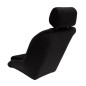 Asiento baquet estilo Berlinette con reposacabezas en tela negra Asiento baquet estilo Berlinette con reposacabezas en tela negra