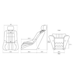 Baquet Berlinette com encosto de cabeça em tecido | Rodiauto Sport