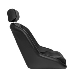 Asiento baquet estilo Berlinette con reposacabezas en polipiel negra