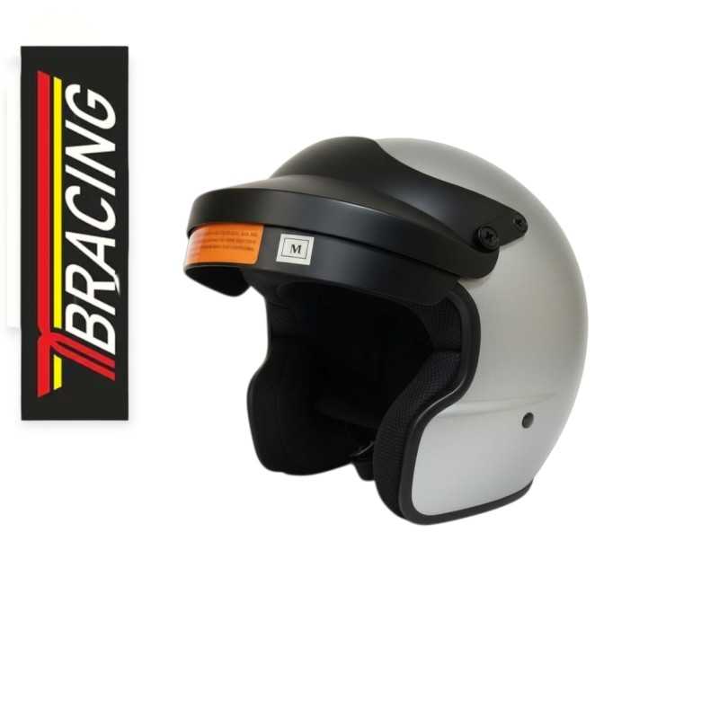 Capacete jet TB Racing FIA 8859-2015 Snell SA2020 prata Capacete jet TB Racing FIA 8859-2015 Snell SA2020 prata