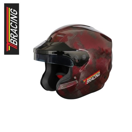 Casco jet TB Racing GT FIA 8859-2024 Snell SA2025 Red Carbon