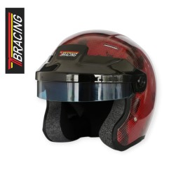 Casco jet TB Racing GT FIA 8859-2024 Snell SA2025 Red Carbon