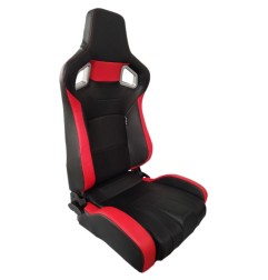 Asiento deportivo RS6 - Black/Red - Dual-side reclinable back-rest - incl. correderas