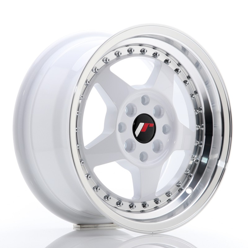 Japan Racing JR6 15x7 ET25 4x100/108 White w/Machined Lip