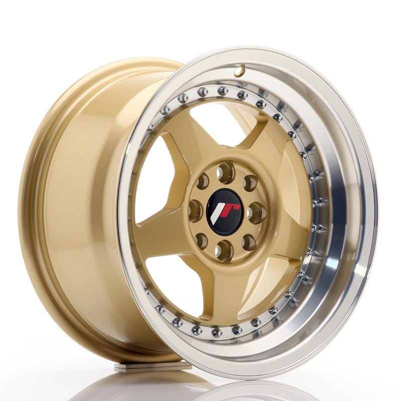 Japan Racing JR6 15x8 ET25 4x100/108 Gold w/Machined Lip