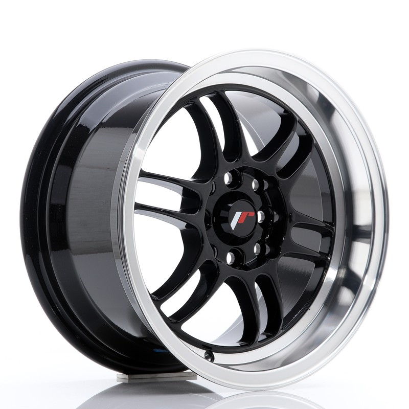 Japan Racing JR7 15x8 ET35 4x100/114 Gloss Black w/Machined Lip