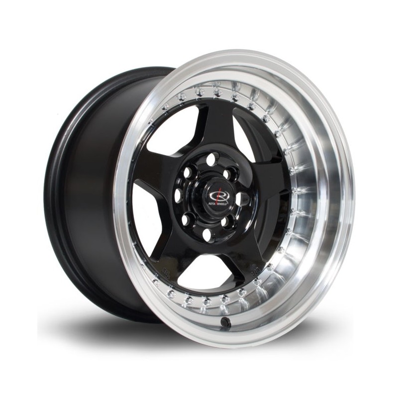 Llanta Rota Kyusha 15x8 4x114 RLBlack